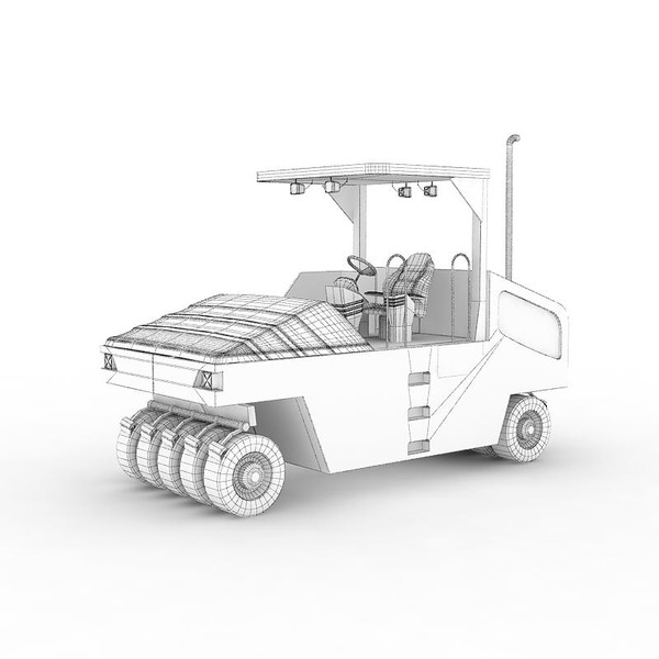 3d pneumatic compactor industrial vehicles - Pneumatic compactor 01 by 3DRivers by 3DRivers
